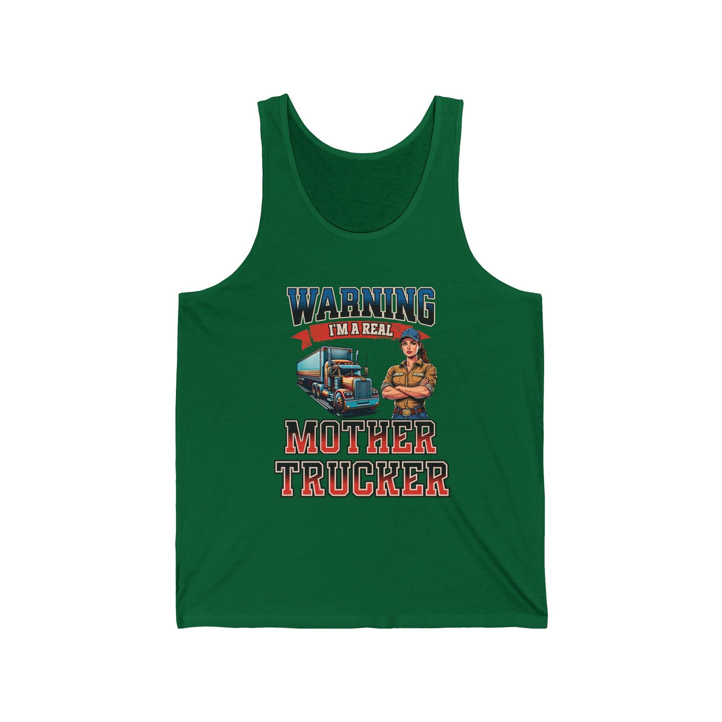 Warning I Am A Mother Trucker Jersey Tank Funny Trucker Tank Top Kelly