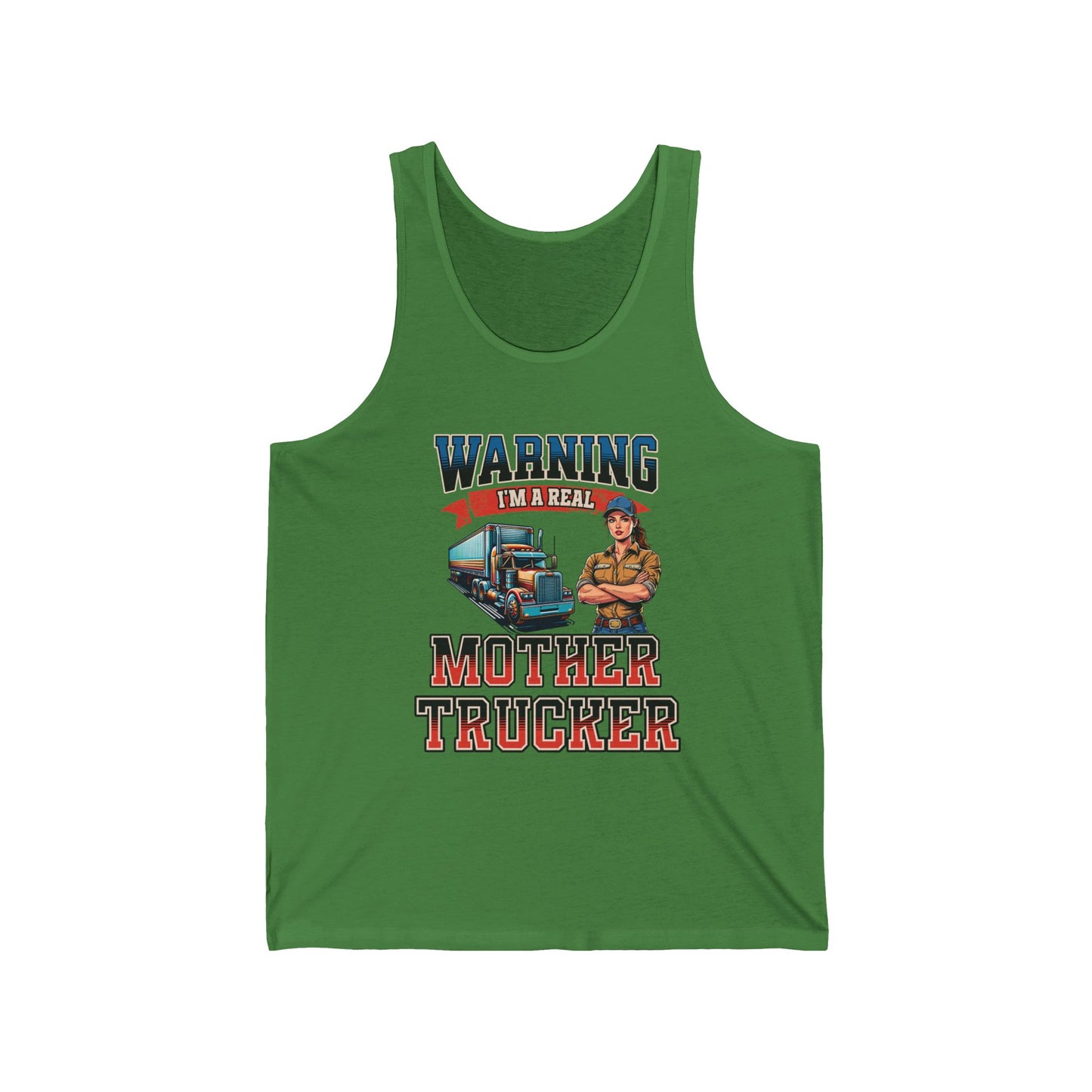 Warning I Am A Mother Trucker Jersey Tank Funny Trucker Tank Top Leaf