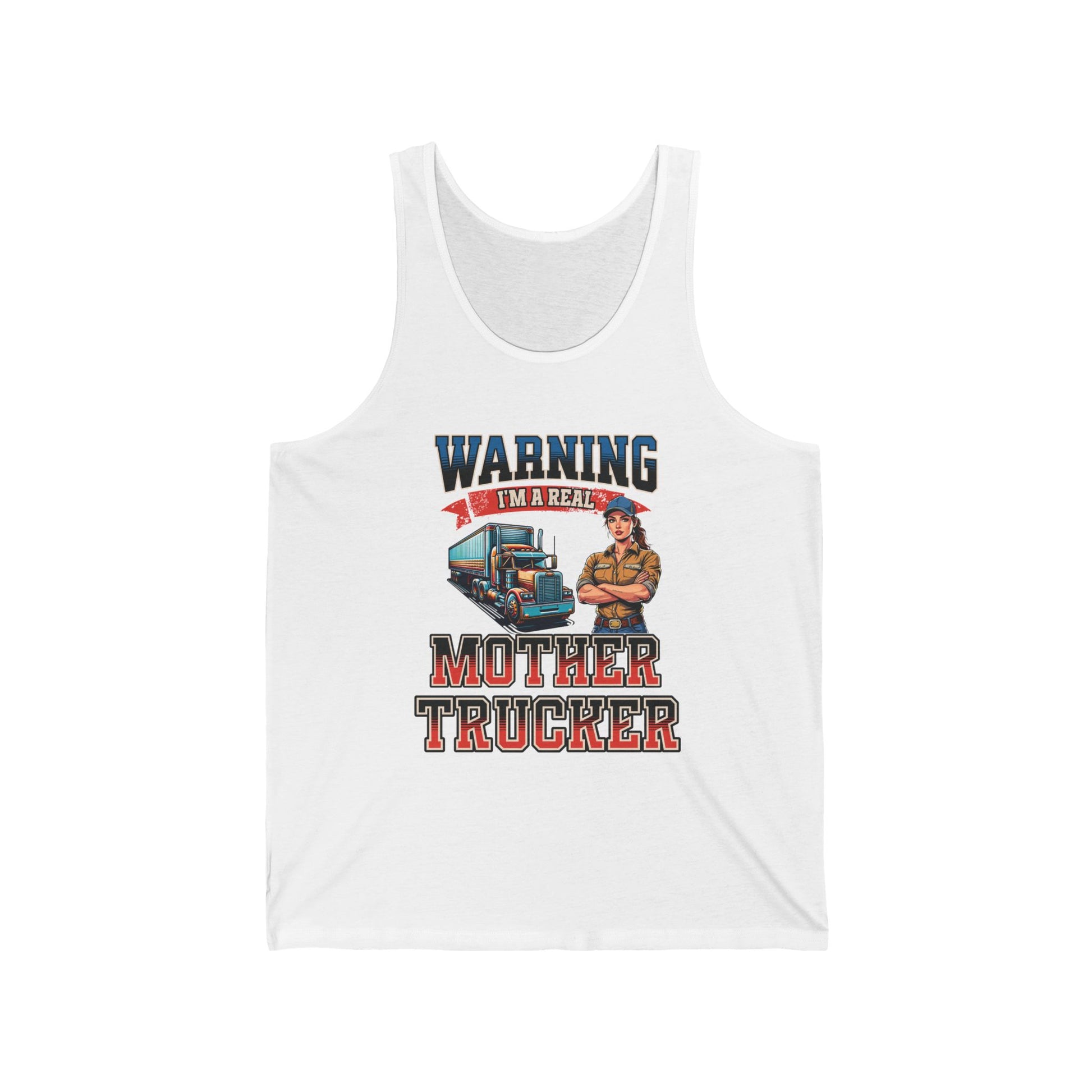 Warning I Am A Mother Trucker Jersey Tank Funny Trucker Tank Top